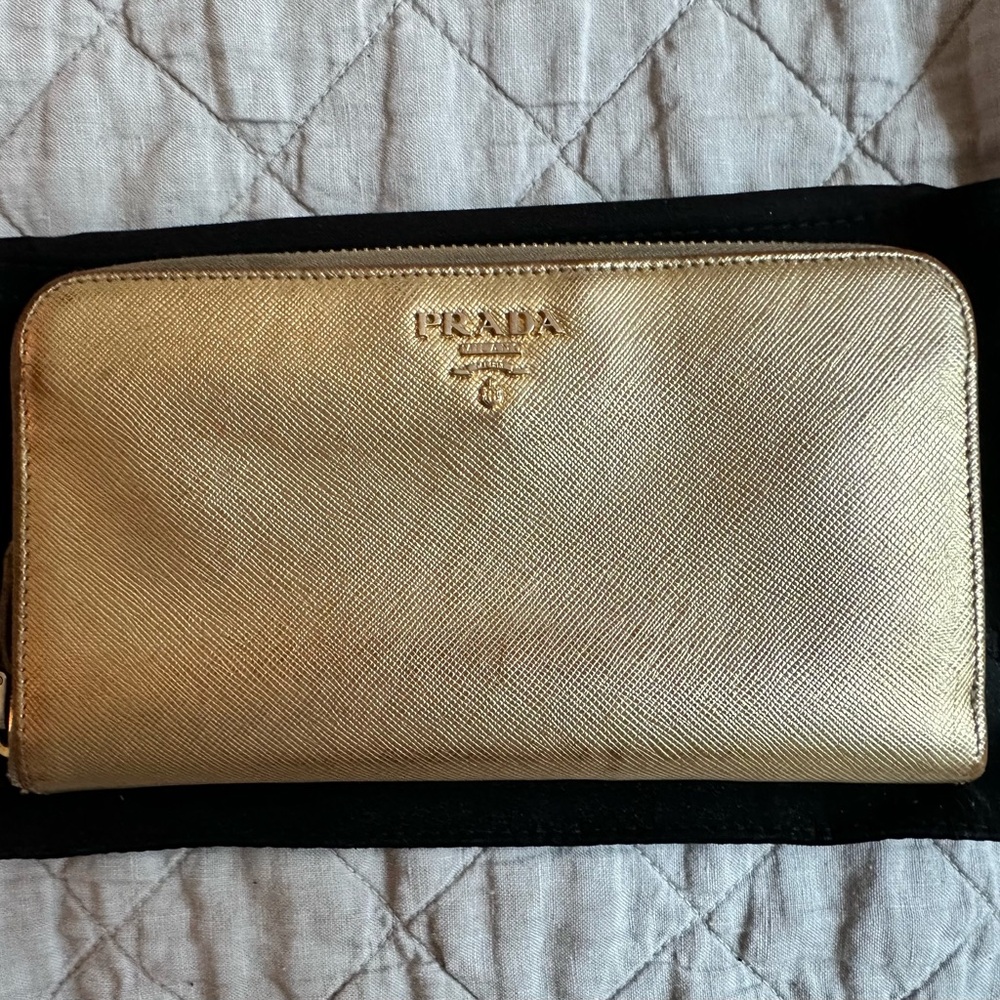 Prada Metallic Gold Wallet